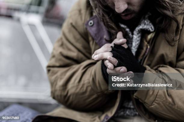 Closeup Of Dirty Beggars Hands Stock Photo - Download Image Now - Homelessness, Cold Temperature, Homeless Person