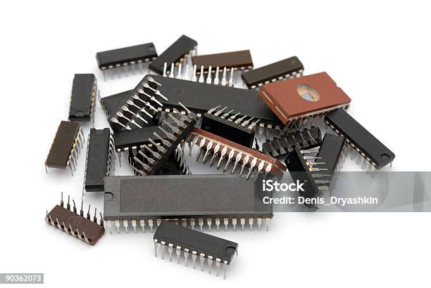 Computer Microchips Foto de stock y más banco de imágenes de Grupo grande de objetos - Grupo grande de objetos, Chip - Componente de ordenador, Semiconductor