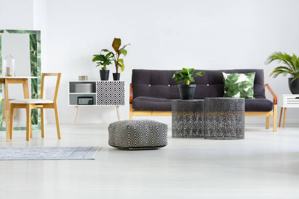 istock Pouf in floral living room 903620836