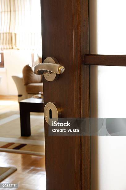 Half Way Open Door Stock Photo - Download Image Now - Indoors, Townhouse, Domestic Room