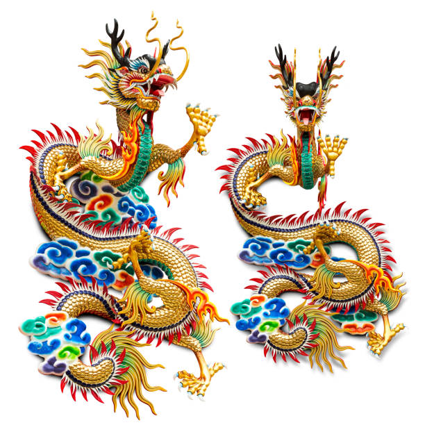 istock Chinese golden dragon statue 903624572