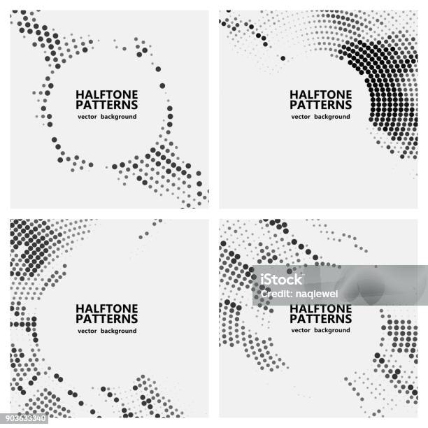 Halftone Dots Pattern Stock Illustration - Download Image Now - Backgrounds, Polka Dot, Black And White