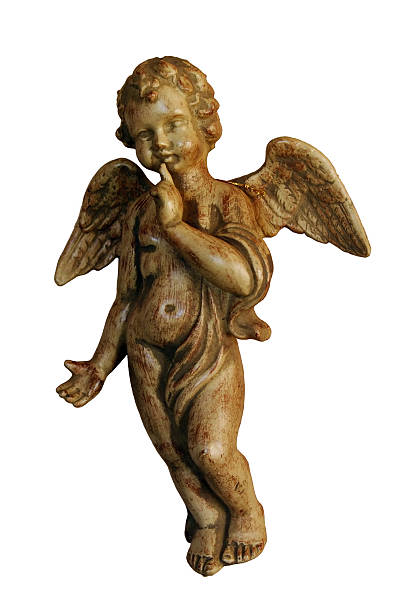 Wooden Angel Figurine stock photo