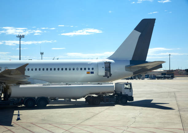 istock Generic aircraft aeroplane with gas bus 903645360