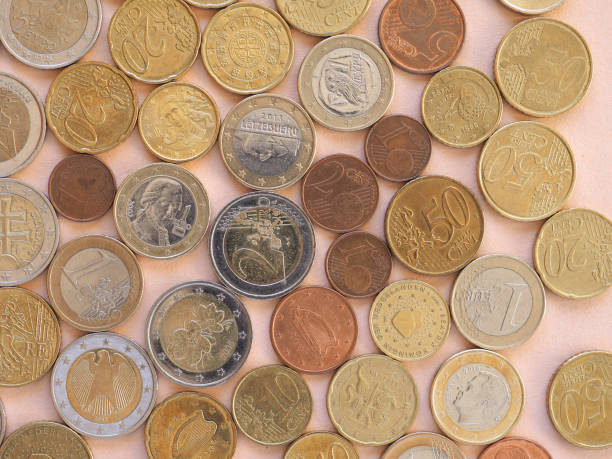 istock Euro coins, European Union background 903646016