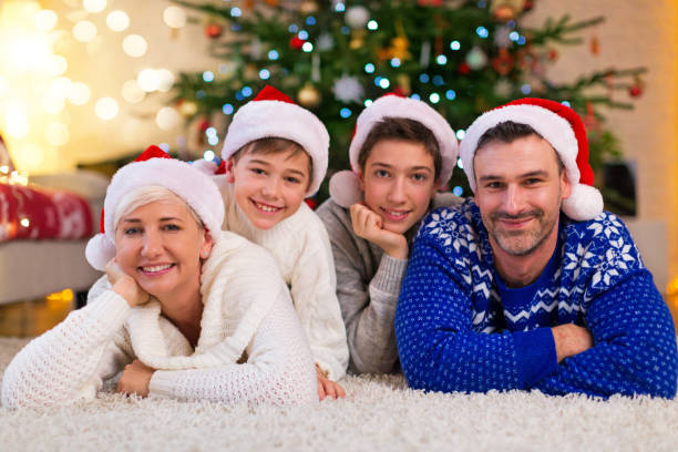 istock Smiling family at Christmas 903646032