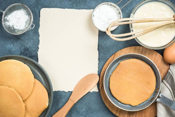 istock Ingredients for pancakes with copy space for recipe 903649952