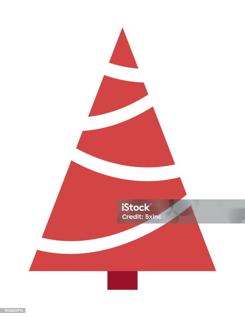 Árbol de Navidad sobre fondo blanco - arte vectorial de 2015 libre de derechos