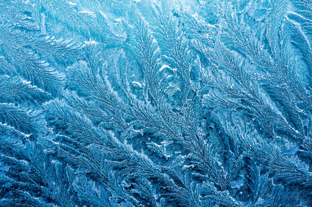 istock The ice-cold frost forms ice crystals in beautiful unique patterns 903659056