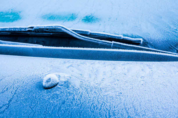 istock The ice-cold frost forms ice crystals in beautiful unique patterns on the Car 903659060
