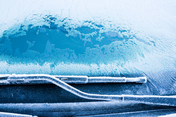 istock The ice-cold frost forms ice crystals in beautiful unique patterns on the Car 903659142