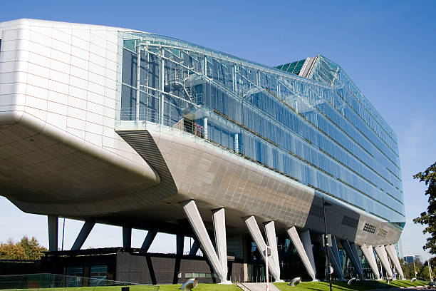 istock Office building metal and glass like a ship 90366544
