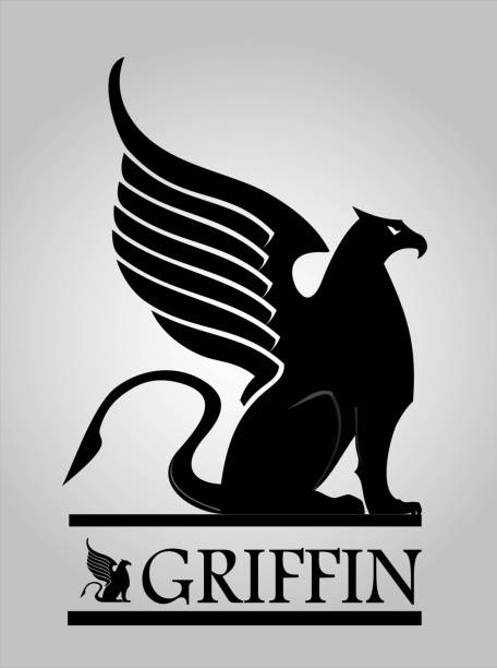 griffin, griffon, gryphon vector art illustration