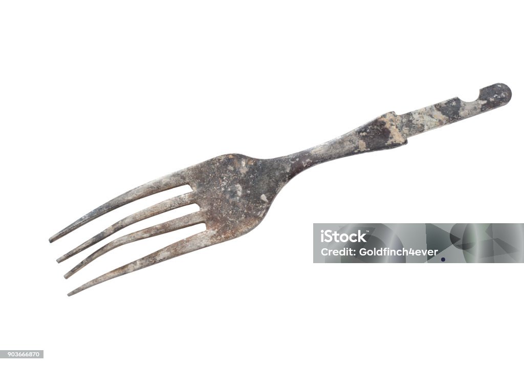 Distorted Fork Broken Old Eating Fork Isolated On White Stock Photo - Download Image ...