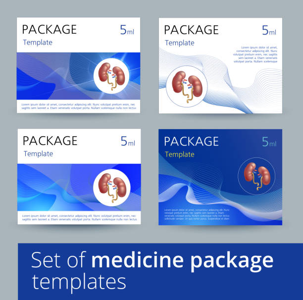 現実的な人間の腎臓を持つ医学パッケージ テンプレートのデザイン バリエーションのセットです。 - gel pill点のイラスト素材／クリップアート素材／マンガ素材／アイコン素材