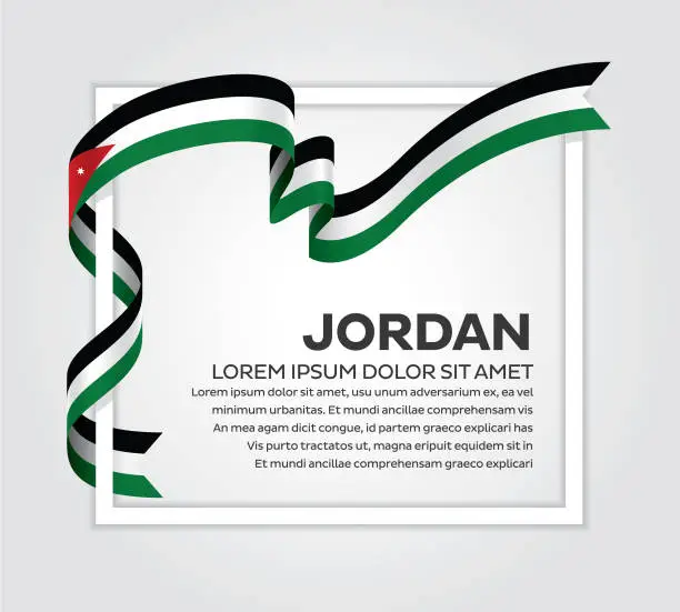 Vector illustration of Jordan flag background