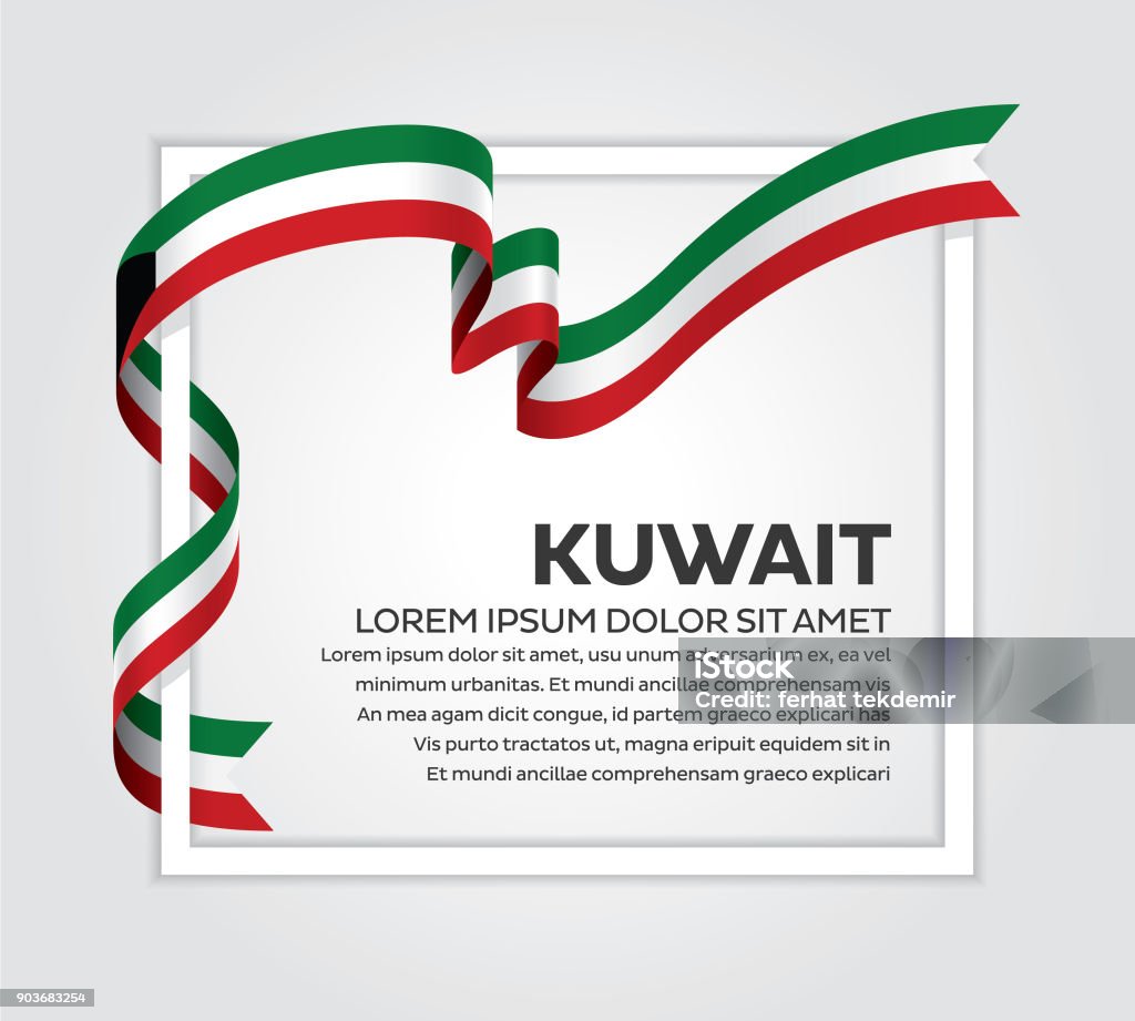 Kuwait Flagge Hintergrund - Lizenzfrei Kuwaitische Flagge Vektorgrafik
