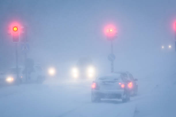 istock Traffic in snow storm. Sotkamo, Finland. 903691452