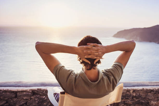 istock Man on vacations relaxing and enjoy life 903695182