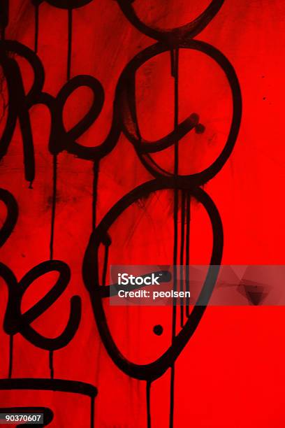Граффити На Красном Стены Черный — стоковые фотографии и другие картинки Граффити - Граффити, Пятнашки - Шаловливый, Аборигенная культура