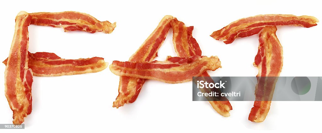 Bacon Fett, Schweinefleisch und Dick oder Ungesunde Ernährung Konzept - Lizenzfrei Alphabet Stock-Foto