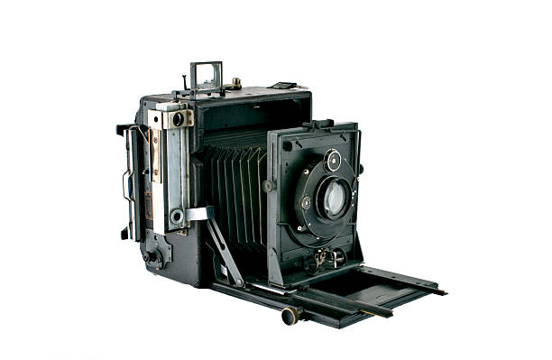 Antique camera Detailed photograph of a vintage bellows press type camera bellows stock pictures, royalty-free photos & images