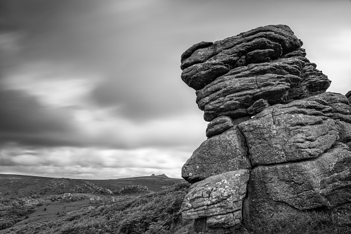 Photograph of View of Black Hill from Hound tor, Dartmoor, UK