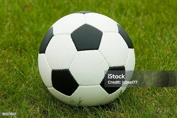 Soccer Ball On The Grass Stock Photo - Download Image Now - Color Image, Competition, Fun