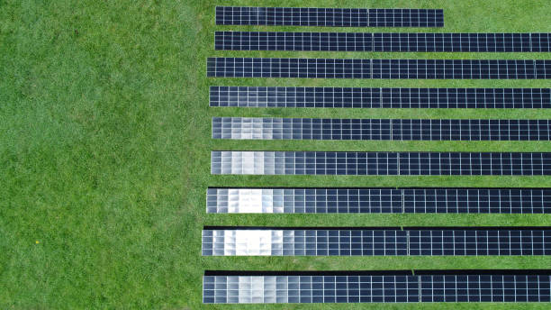 istock Aerial view of Solar energy farm 903717846
