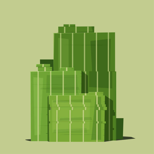 Big stack of money. Cartoon vector illustration Big stack of money. Cartoon vector illustration. Pile of cash. Dollar bills. Savings and finance concept currency us paper currency dollar one dollar bill stock illustrations