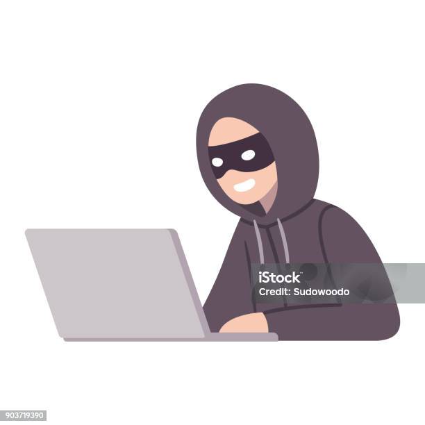 Computer Hacker Thief Stock Illustration - Download Image Now - Computer Hacker, Internet, Computer Crime