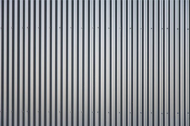 istock Close-up of an striped aluminum background 90372242
