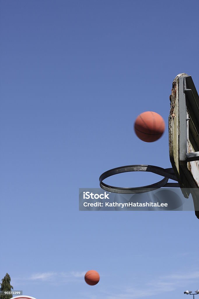 Two Basketballs in Mid-Air, Canada  Basketball - Ball Stock Photo