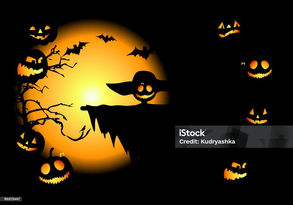 Fondo de la noche de Halloween - Ilustración de stock de Animal libre de derechos