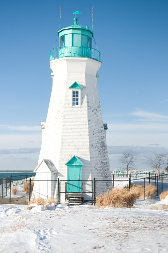 Lighthouse in winter, Port Dalhousie, Canada