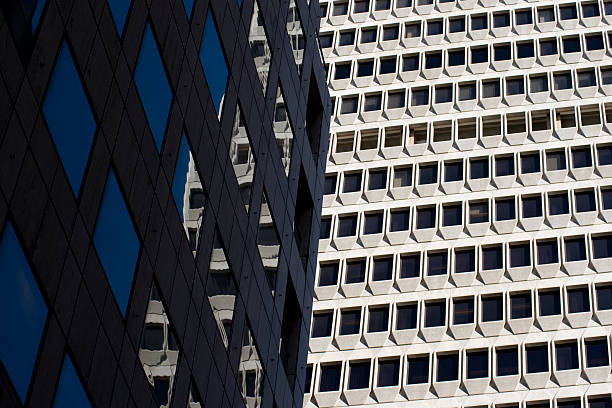 Architectural detail of buildings in downtown San Francisco  transamerica pyramid san francisco stock pictures, royalty-free photos & images