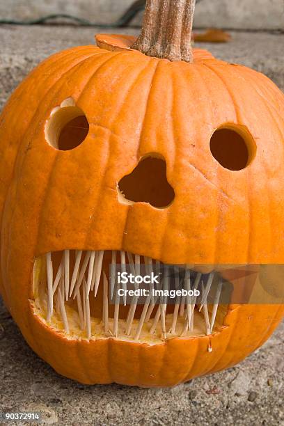 Close Up Pumpkin Face Stock Photo - Download Image Now - Autumn, Cocktail Stick, Color Image