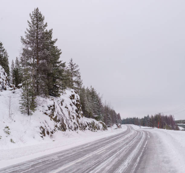istock Winter landscape with highway road. 903730004