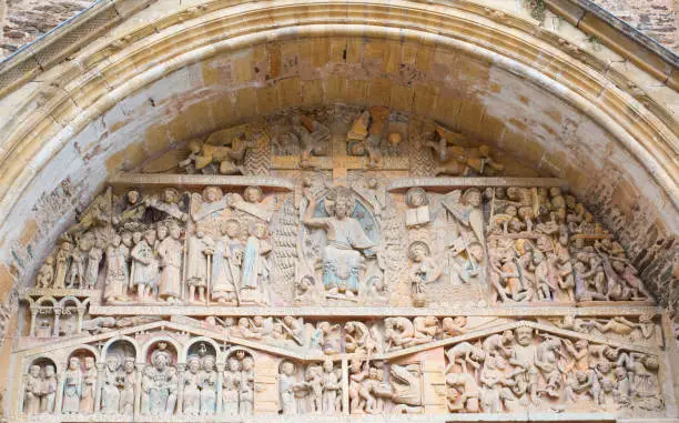 door of Abbey Church of Saint Foy, in Conques, France