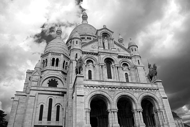 Sacre Coeur before storm stock photo