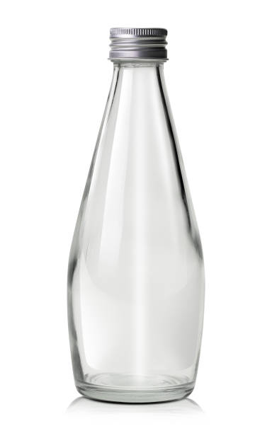Glass water bottle isolated