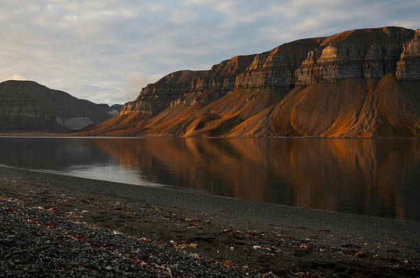 The shores of Spitsbergen stock photo