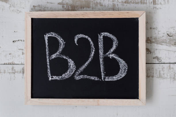 istock Blackboard with handwritten chalk text B2B. Business to business concept 903751708