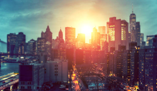 istock Lower Manhattan - Downtown New York skyline at dusk 903752994