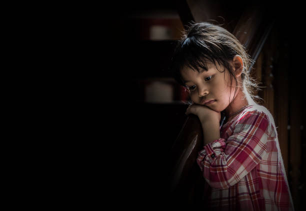 Asian girl is sad