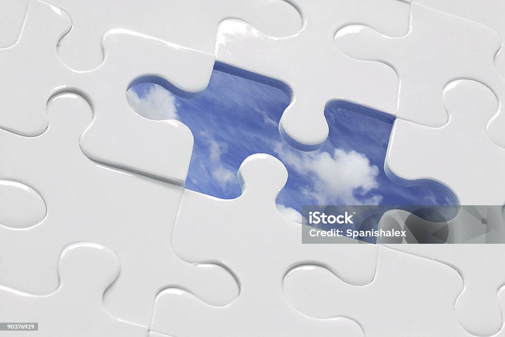Puzzle Blu cielo - Foto stock royalty-free di Affari