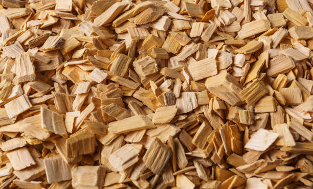 istock Wood chip texture, wooden background, top view. 903771654