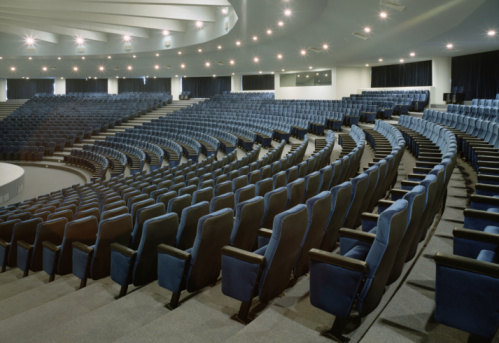 an empty an large auditorium