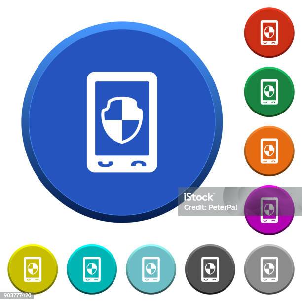 Block Button Mobile Mobile Protection Beveled Buttons Stock Illustration - Download Image ...