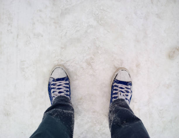 Feet in the snow.